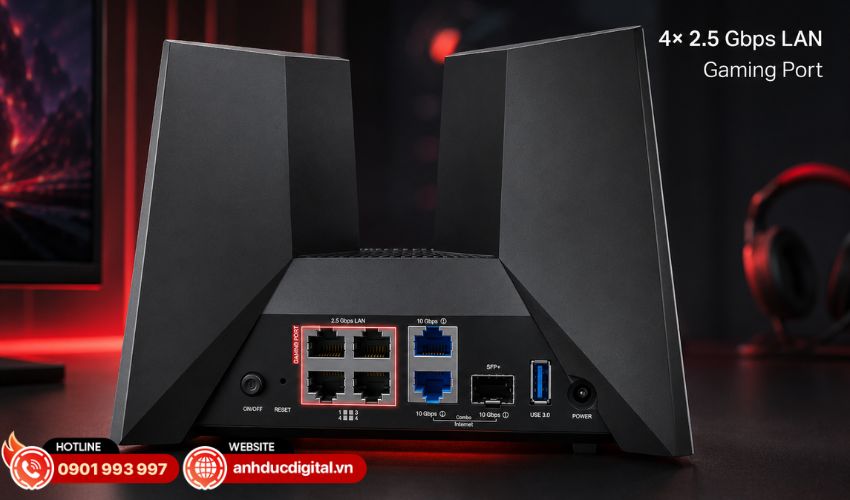 2 Cổng 10 Gbps v&agrave; 4 cổng LAN 2.5 Gbps