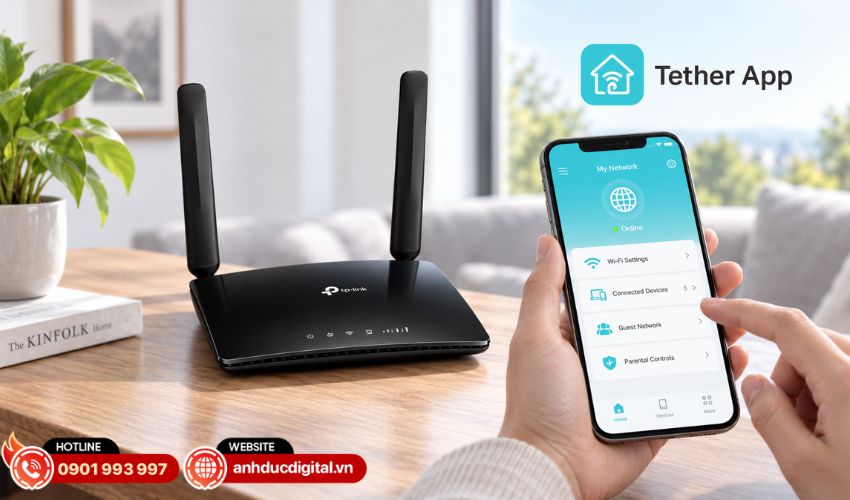 Quản l&yacute; thuận tiện với ứng dụng TP-Link Tether