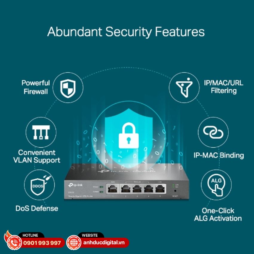 các tính năng bảo mật của thiết bị cân bằng tải ER605