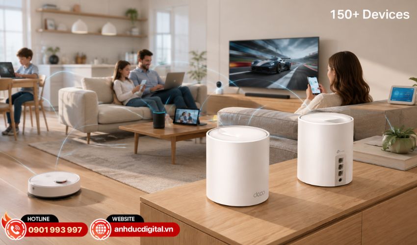 Hỗ trợ hơn 150 thiết bị kết nối cùng lúc