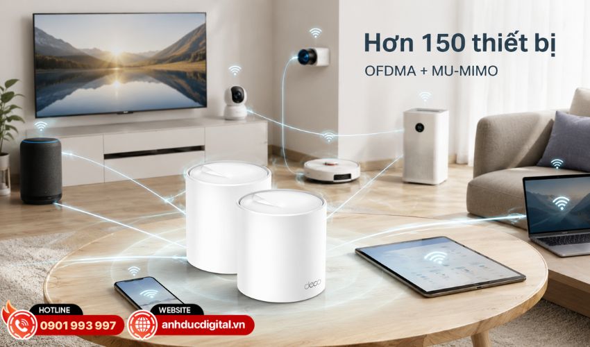 Công nghệ OFDMA và MU-MIMO hỗ trợ nhiều thiết bị cùng lúc