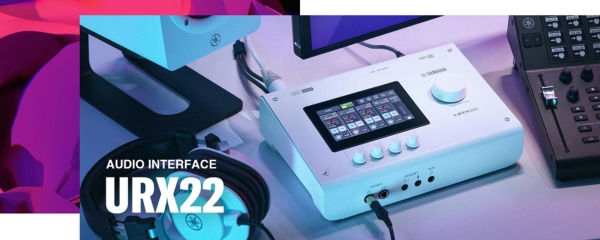 Yamaha URX22 là audio interface USB-C 4-in/2-out hỗ trợ 32-bit/192 kHz, tích hợp DSP và màn hình cảm ứng, phù hợp thu âm và livestream chuyên nghiệp