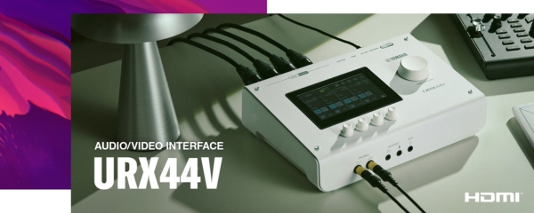 Audio Interface Yamaha URX44V hỗ trợ thu âm và livestream chuyên nghiệp qua USB-C.
