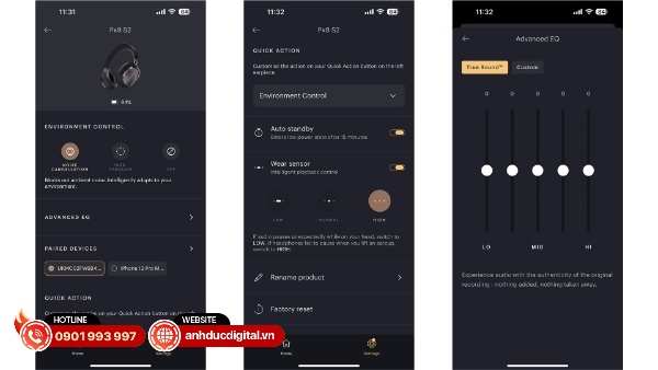 Ứng dụng Music để truy cập vào các tùy chỉnh của tai nghe Px8 S2