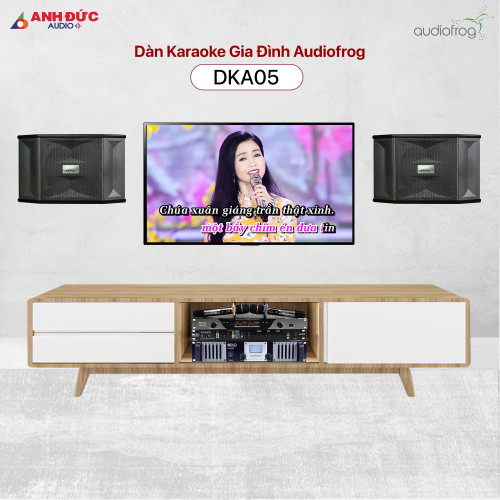 Audiofrog DKA05 sở hữu loa bass 25cm mạnh mẽ, cấu hình vang số và cục đẩy riêng cho âm thanh sạch, hát nhẹ và ổn định trong phòng 20–35m²