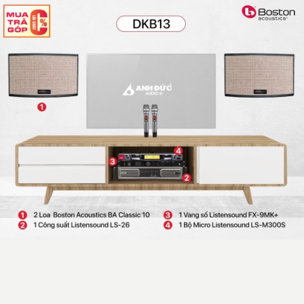 Boston DKB13 cho âm thanh mạnh mẽ, hát nhẹ và ổn định trong phòng 15–25m²