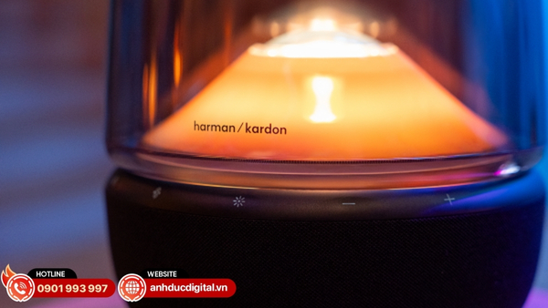 Loa Harman Kardon Aura Studio 5 sở hữu hiệu ứng chiếu sáng đa chủ đề, tạo điểm nhấn ấn tượng cho không gian