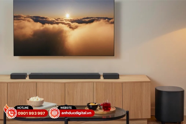 JBL Bar 1000MK2 có độ phủ sóng với loa vệ tinh qua nhiều không gian rất ấn tượng