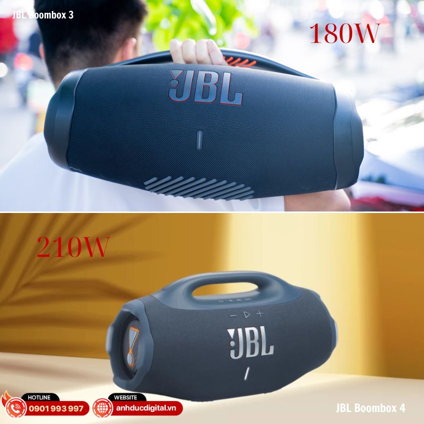 JBL Boombox 4 khác gì Boombox 3 về công suất và hệ thống loa