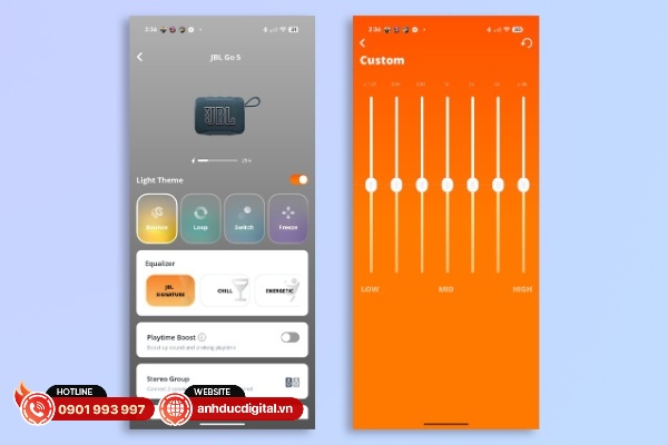 Tất cả các tính năng sẽ tập trung tại ứng dụng JBL Portable