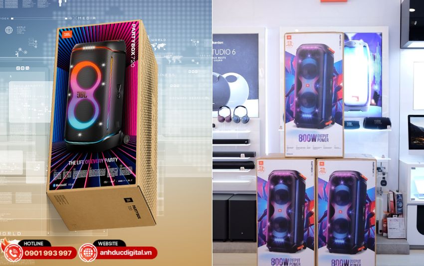 So sánh tổng thể JBL PartyBox 710 và JBL PartyBox 720 để lựa chọn loa tiệc tùng phù hợp với nhu cầu và không gian