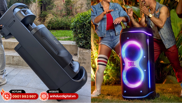 JBL PartyBox 720 cơ động với bánh xe còn Sony ULT Tower 10 sang trọng phù hợp không gian trong nhà