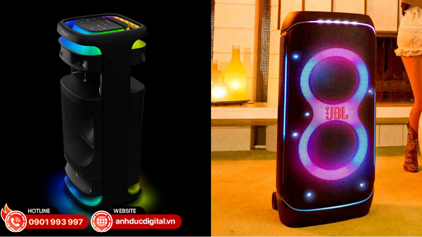 JBL PartyBox 720 và Sony ULT Tower 10 mang đến hiệu ứng ánh sáng đồng bộ theo nhạc, tạo không gian tiệc sống động và đầy màu sắc