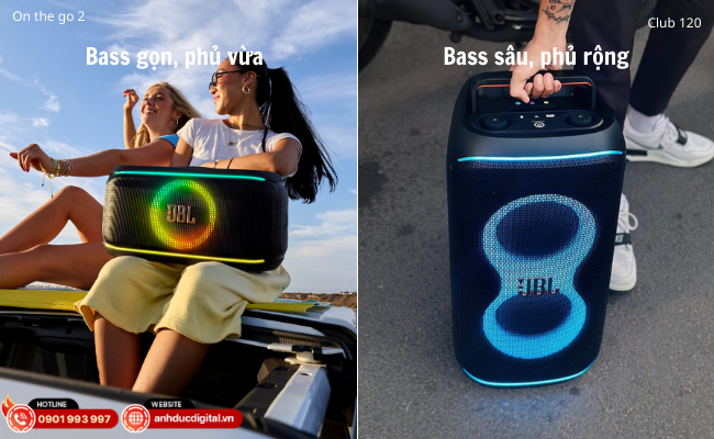 Sự khác biệt thể hiện rõ nhất ở lực bass và khả năng phủ âm trong từng không gian