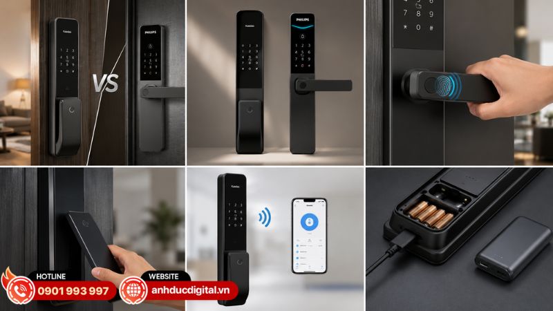 Khả năng bảo mật của Philips DDL615 vs Kaadas Q15