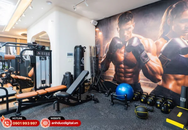 Hệ thống âm thanh giúp phòng gym trở nên sôi động và tăng hứng khởi khi tập luyện