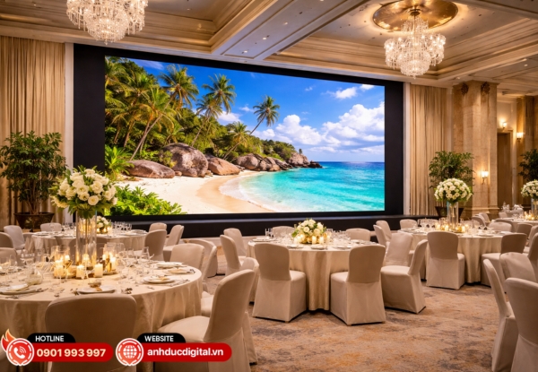 Màn hình LED cho sự kiện tại khách sạn hiển thị hình ảnh sắc nét, nâng tầm chuyên nghiệp cho mọi chương trình