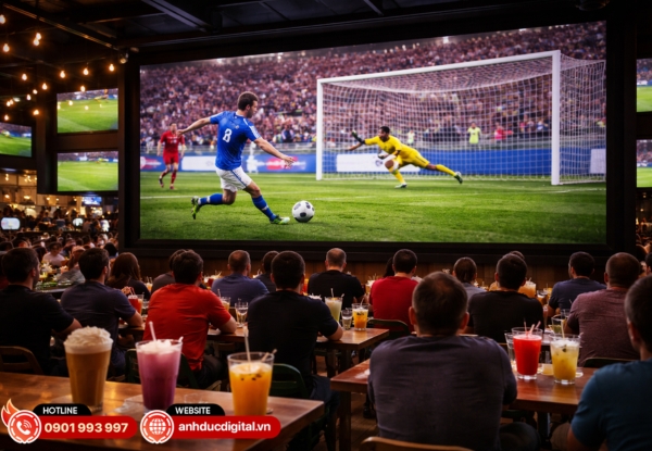 Màn hình LED cỡ lớn là điểm nhấn hoàn hảo cho khu vực xem bóng đá và sự kiện