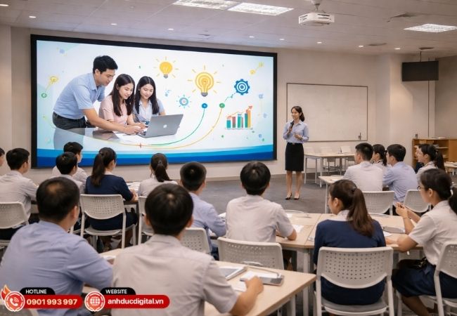 Một màn hình – đa mục đích: dạy học, họp hành, truyền thông nội bộ