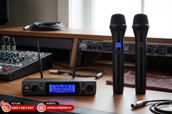 Micro JBL VM300 cho âm thanh mạnh mẽ, bắt giọng tốt và hạn chế hú rít hiệu quả