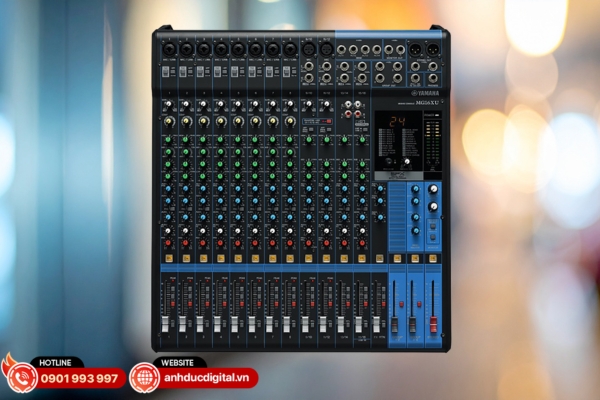 Yamaha MG16XU là mixer analog tích hợp USB với nhiều kênh, chất âm ổn định, phù hợp cho ban nhạc, sân khấu nhỏ và sự kiện