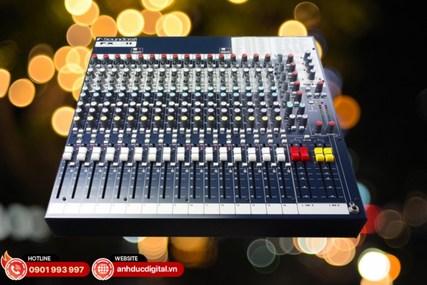 Soundcraft FX16II là mixer âm thanh analog bền bỉ, dễ vận hành, phù hợp cho hội trường và hệ thống âm thanh cố định