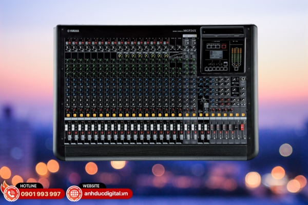 Yamaha MGP24X là mixer analog 24 kênh, hoạt động ổn định, phù hợp cho âm thanh sân khấu và hệ thống PA