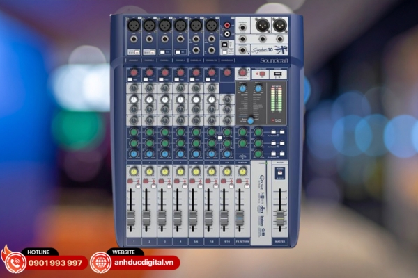  Mixer Soundcraft Signature 10 là bàn trộn analog nhỏ gọn, phù hợp cho live show và phòng thu