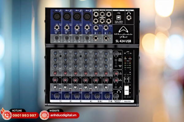 Mixer Wharfedale SL424USB mang đến giải pháp trộn âm đơn giản, hiệu quả cho setup di động