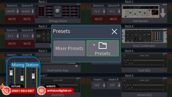 Mixer digital cho phép lưu preset, giúp setup nhanh chóng và tái tạo cấu hình âm thanh chính xác