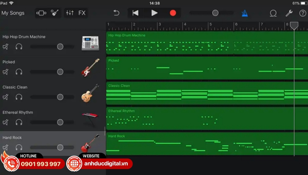 GarageBand là phần mềm thu âm miễn phí giúp người dùng tạo ra bản thu âm chất lượng
