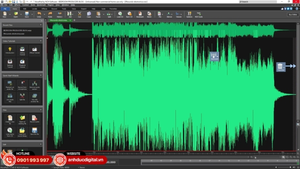 WavePad nổi bật với thư viện hiệu ứng, bộ lọc phong phú và dễ thao tác cho người mới