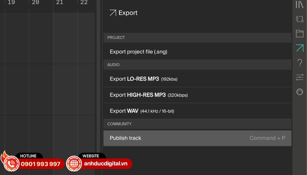 Hỗ trợ xuất file âm thanh khác nhau phù hợp với từng mục đích của người dùng
