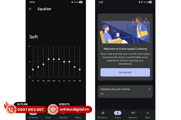 Bbộ điều chỉnh EQ với 10 dải tần với biên độ điều chỉnh lên đến 6dB