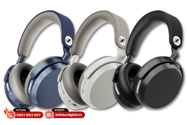 Sennheiser MOMENTUM 5 Wireless có ba tùy chọn màu sắc là đèn, trắng và xanh denim