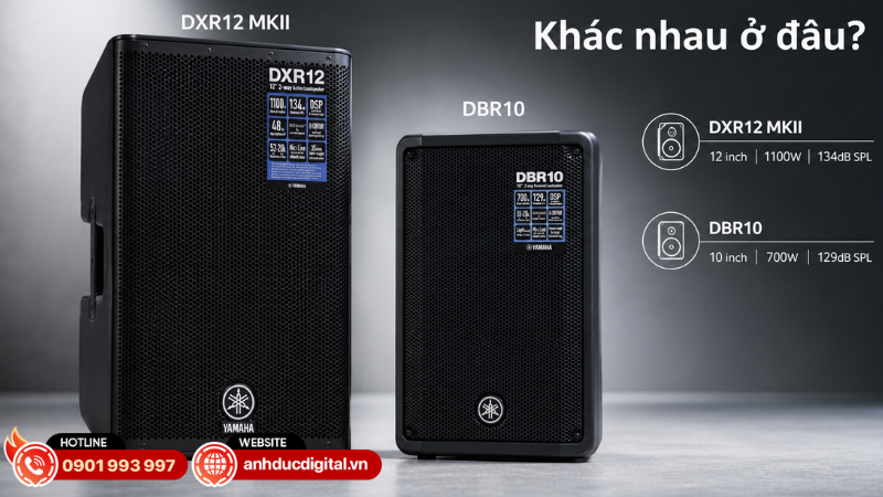 Yamaha DXR12 MKII và DBR10 khác nhau ở đâu?
