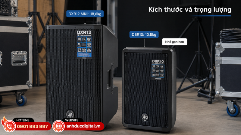 Kích thước và trọng lượng: DBR10 thuận tiện hơn đáng kể