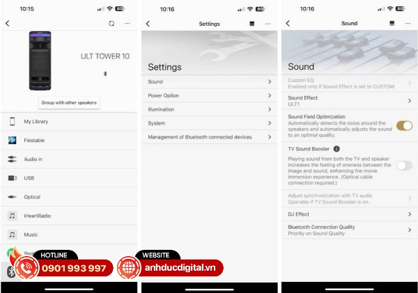 Giao diện ứng dụng Music Center