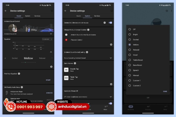 Ứng dụng điều khiển khiển tai nghe Sony Sound Connect