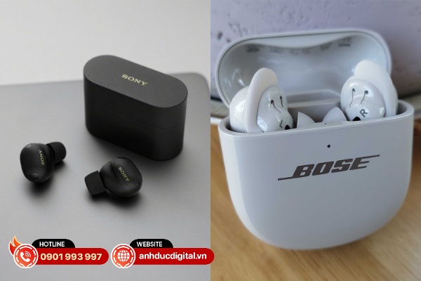 Hộp đựng của hai dòng tai nghe đều hỗ trợ sạc bằng cổng USB-C và sạc không dây chuẩn Qi