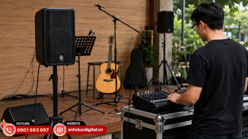 Yamaha DBR10 linh hoạt setup FOH, monitor và kết nối nguồn âm cho nhiều cấu hình biểu diễn