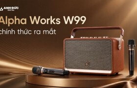 Alpha Works W99 chính thức ra mắt: Flagship retro 110W, karaoke 2 micro