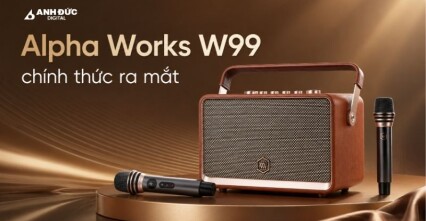 Alpha Works W99 chính thức ra mắt: Flagship retro 110W, karaoke 2 micro