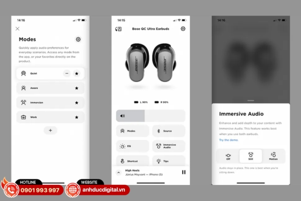 Bose QuietComfort Ultra Earbuds 2 nổi bật với khả năng chống ồn chủ động ANC hiệu quả giúp bạn tập trung trọn vẹn vào âm nhạc