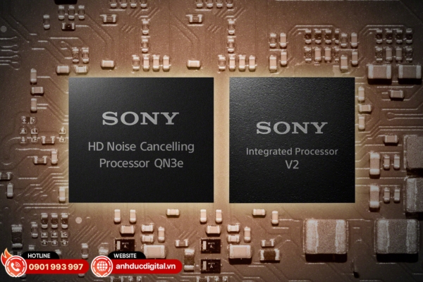 Bộ xử lý kép trên Sony WF-1000XM6 phối hợp phân tích và triệt tiêu tiếng ồn theo thời gian thực, nâng cao hiệu quả chống ồn vượt trội