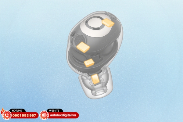 Hệ thống 4 micro mỗi bên trên Sony WF-1000XM6 thu và xử lý tiếng ồn đa hướng, tăng độ chính xác khi chống ồn