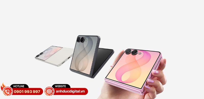 Đánh giá thiết kế Galaxy Z Flip8 nổi bật với độ mỏng 6,1 mm khi mở và trọng lượng 180 g, mang đến trải nghiệm cầm nắm gọn nhẹ hơn