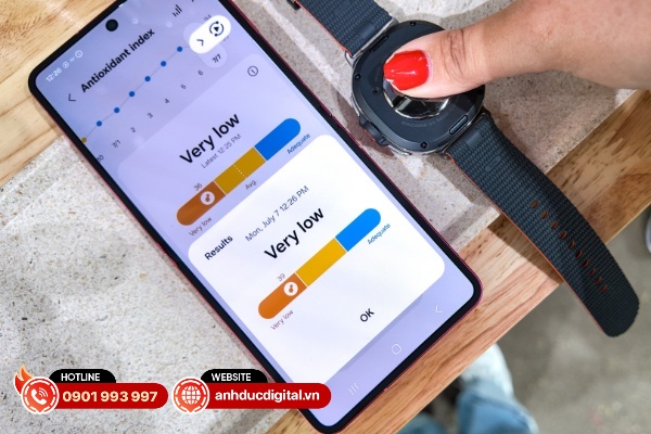 Tính năng kiểm tra chất chống oxy hóa trên Samsung Galaxy Watch 8