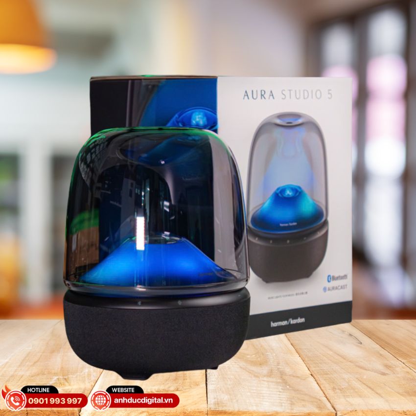 Hệ thống đèn LED 360 độ của Harman Kardon Aura Studio 5, hiệu ứng ánh sáng đồng bộ với nhạc