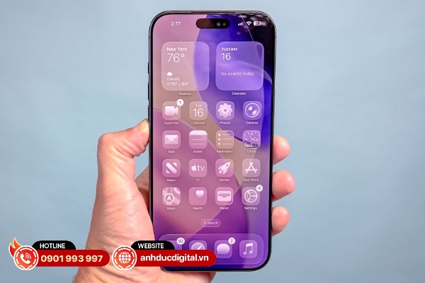 Giao diện Liquid Glass trên iOS 26 của iPhone 17 Pro Max